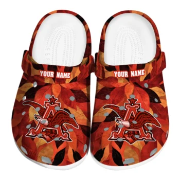 custom budweiser viking mascot red orange clogs best selling hey clogs