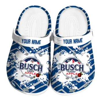 custom busch light apple splash blue white clogs best selling hey clogs