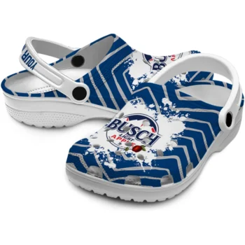 custom busch light apple splash blue white clogs high quality hey clogs