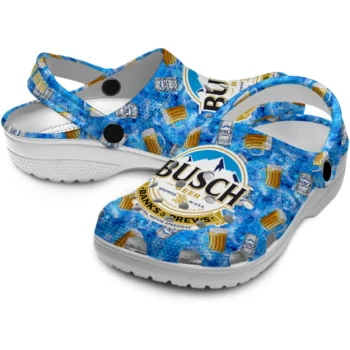 custom busch light beer mug blue yellow clogs high quality hey clogs