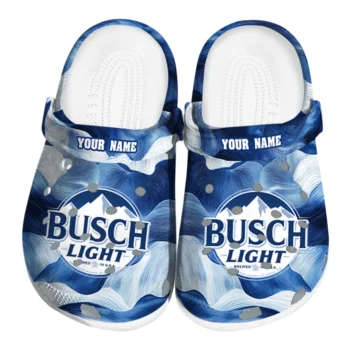 custom busch light blue wave blue white clogs best selling hey clogs