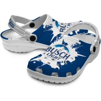 custom busch light brush burst blue white clogs high quality hey clogs