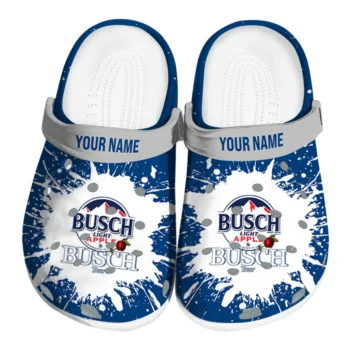custom busch light brush prints blue white clogs best selling hey clogs