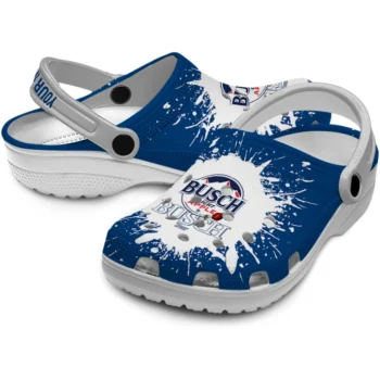 custom busch light brush prints blue white clogs high quality hey clogs