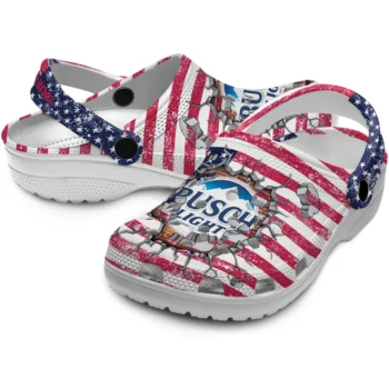 custom busch light can crack red blue clogs high quality hey clogs