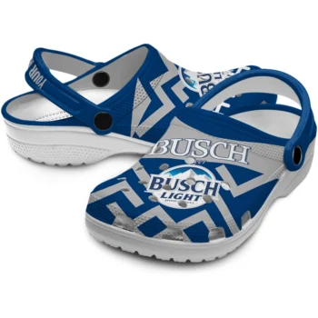 custom busch light crest blue gray clogs high quality hey clogs