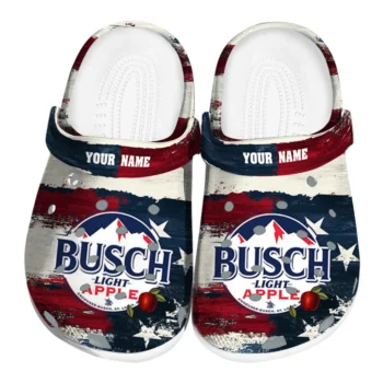 custom busch light flag stripes red white clogs best selling hey clogs