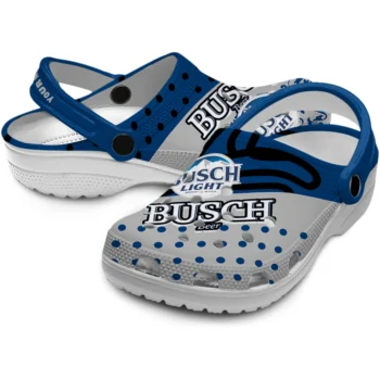 custom busch light logo polka blue gray clogs high quality hey clogs