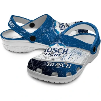 custom busch light scratch marks blue white clogs high quality hey clogs