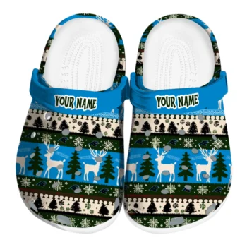 custom carolina panthers christmas motif clogs best selling