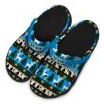 custom carolina panthers christmas motif clogs best selling