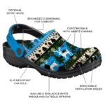 custom carolina panthers christmas motif clogs best selling