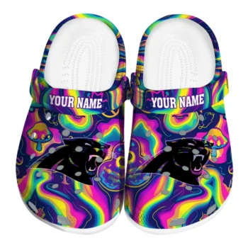 custom carolina panthers swirling mushrooms clogs best selling