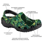 custom charlotte 49ers tropical leaves clogs best selling