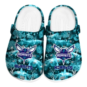 custom charlotte hornets snowy hills clogs best selling