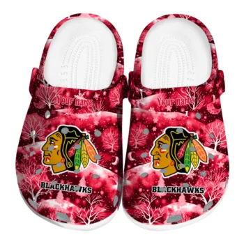 custom chicago blackhawks snowy hills clogs best selling