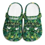 custom chicago bulls tropical leaves clogs best selling