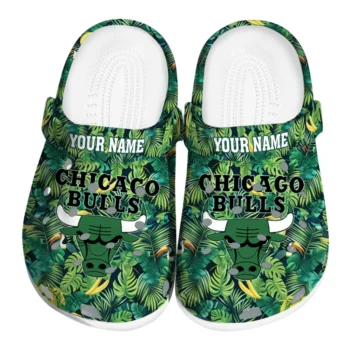 custom chicago bulls tropical leaves clogs best selling