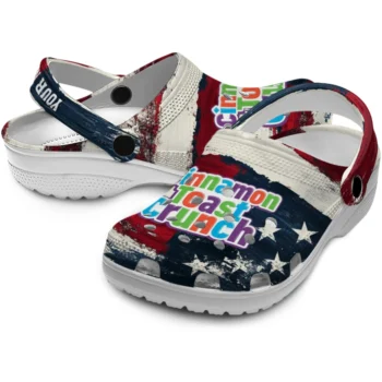 custom cinamon toast crunch flag crunch red white clogs high quality hey clogs