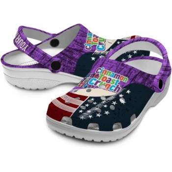 custom cinamon toast crunch flag tear purple navy clogs high quality hey clogs
