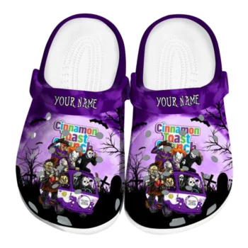 custom cinamon toast crunch ghoul parade purple black clogs best selling hey clogs