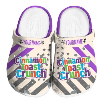 custom cinamon toast crunch star strikes purple beige clogs best selling hey clogs