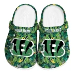 custom cincinnati bengals tropical leaves clogs best selling