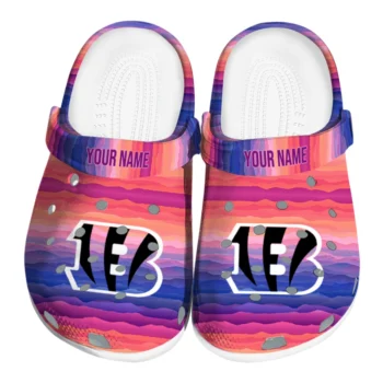 custom cincinnati bengals wavy stripes clogs best selling
