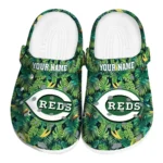 custom cincinnati reds tropical leaves clogs best selling