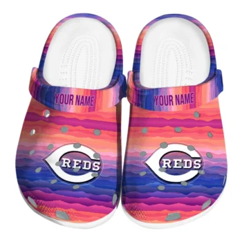 custom cincinnati reds wavy stripes clogs best selling