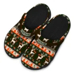 custom cleveland browns christmas motif clogs best selling