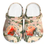 custom cleveland browns desert cactus pattern clogs best selling