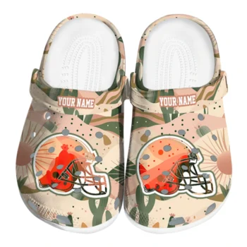 custom cleveland browns desert cactus pattern clogs best selling