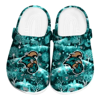 custom coastal carolina chanticleers snowy hills clogs best selling