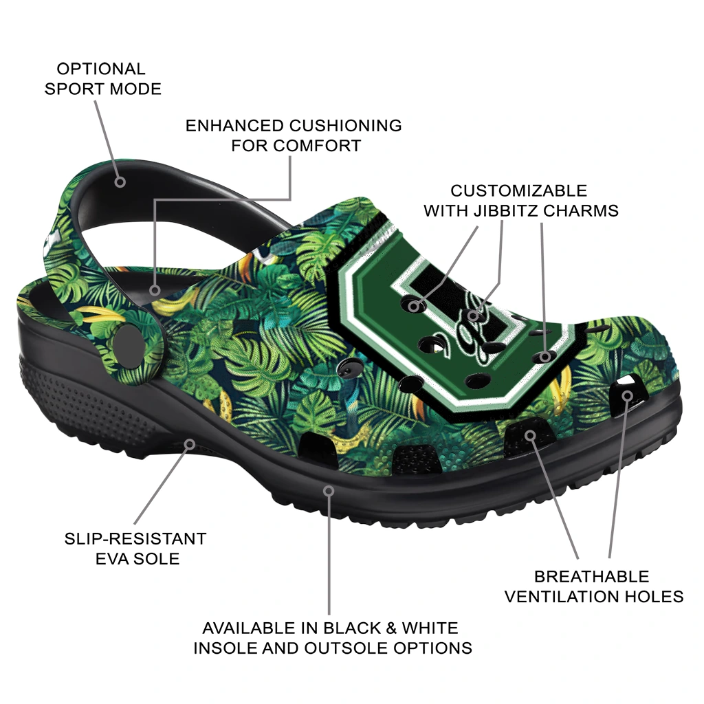 custom colgate raiders tropical leaves clogs new arrival custom colgate raiders tropical leaves clogs new arrival