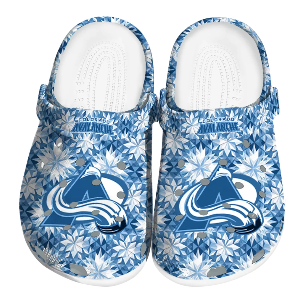 custom colorado avalanche snowflake mosaic clogs best selling custom colorado avalanche snowflake mosaic clogs best selling