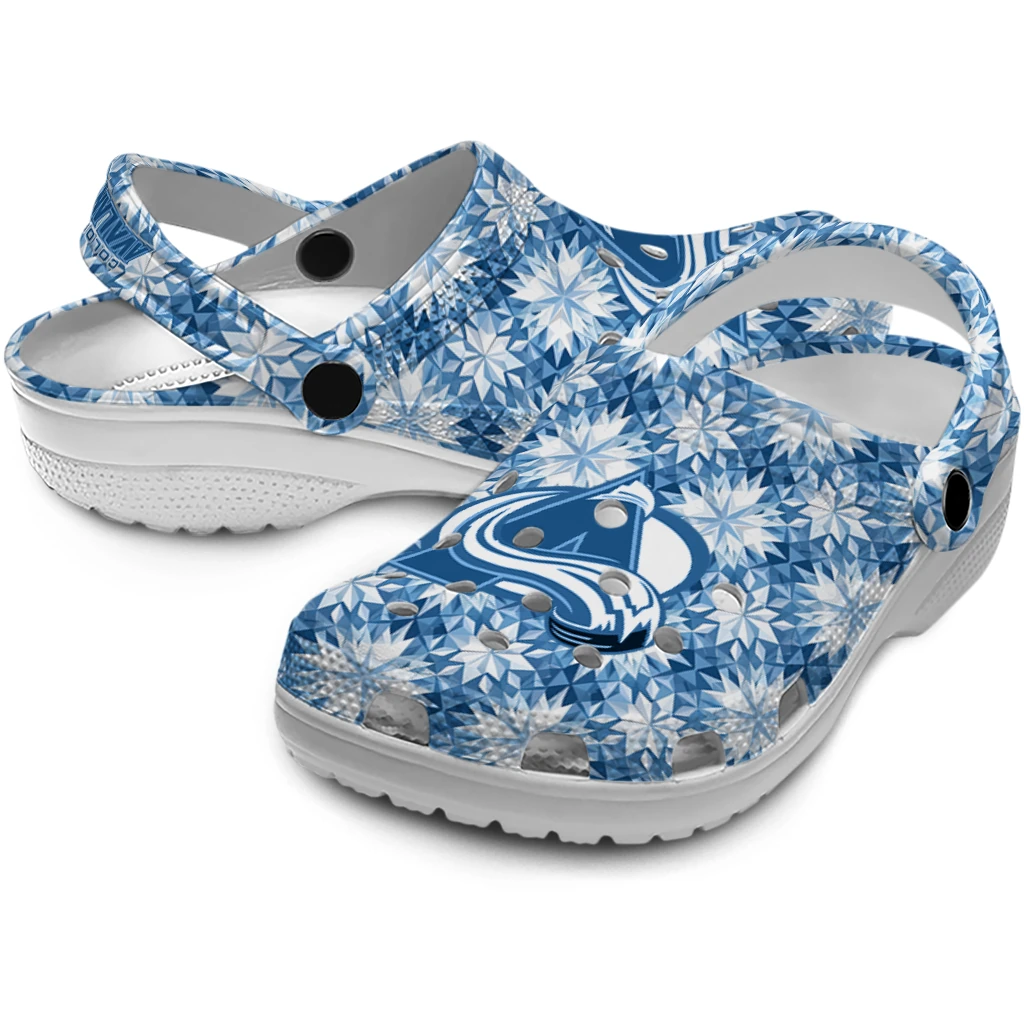 custom colorado avalanche snowflake mosaic clogs high quality custom colorado avalanche snowflake mosaic clogs high quality