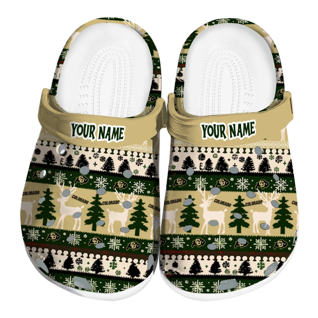 custom colorado buffaloes christmas motif clogs best selling custom colorado buffaloes christmas motif clogs best selling