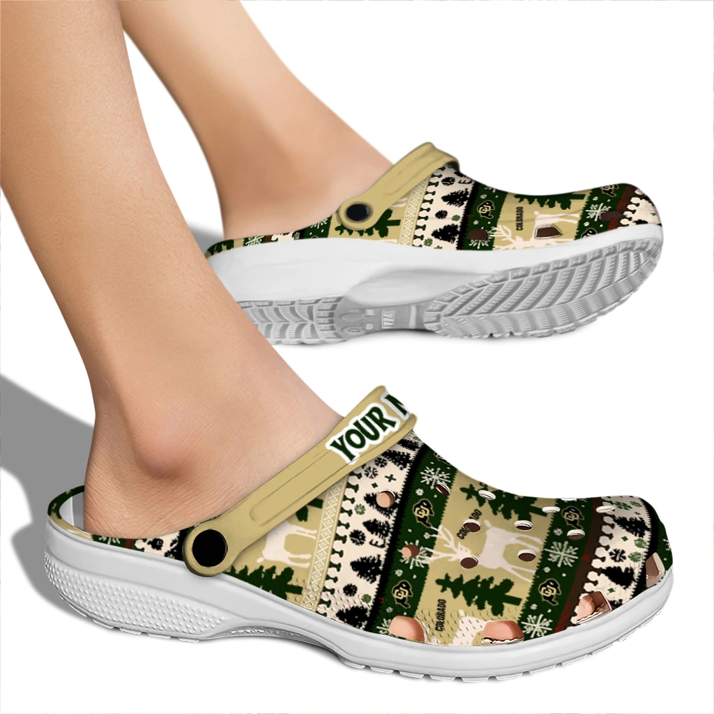 custom colorado buffaloes christmas motif clogs fashion forward custom colorado buffaloes christmas motif clogs fashion forward