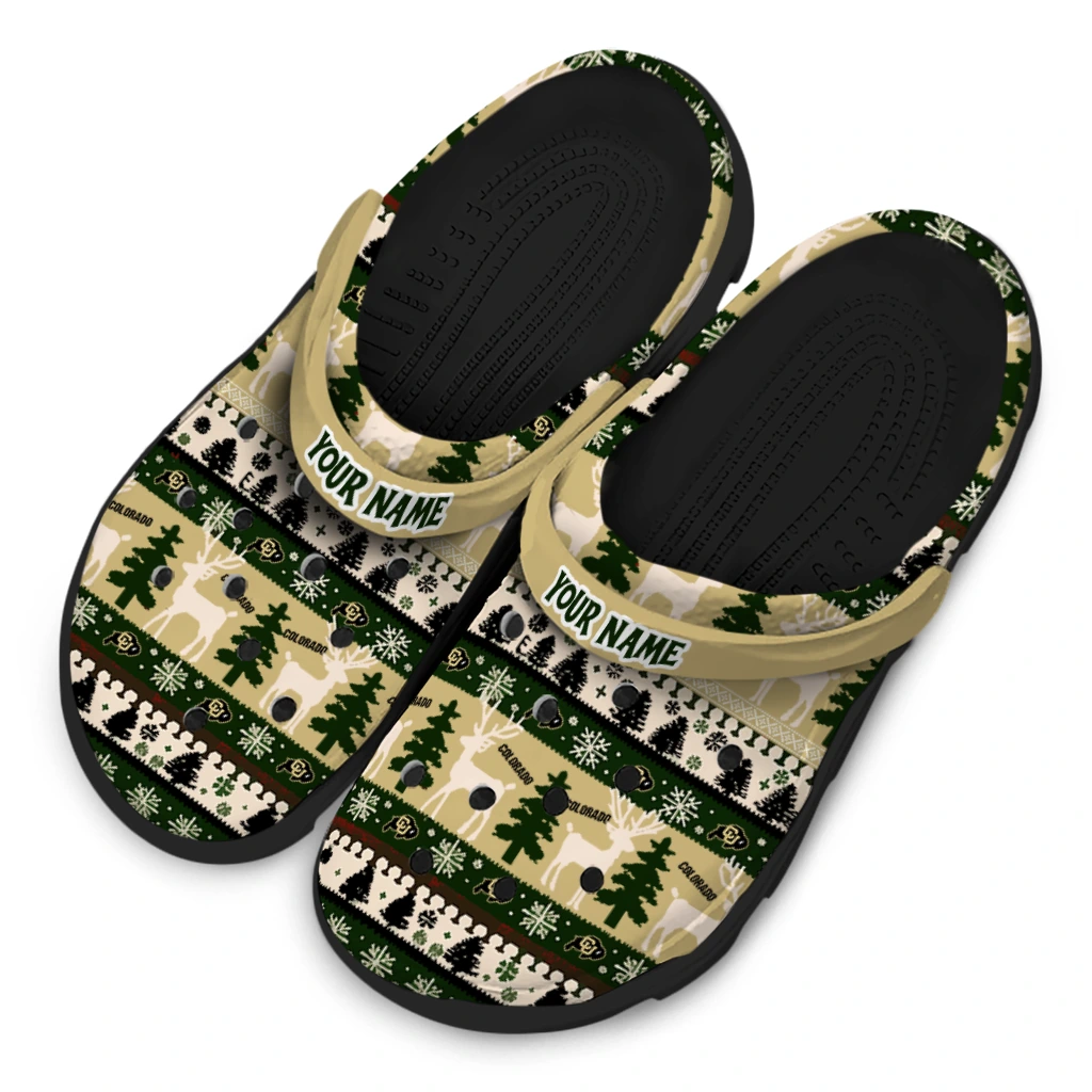 custom colorado buffaloes christmas motif clogs latest model custom colorado buffaloes christmas motif clogs latest model