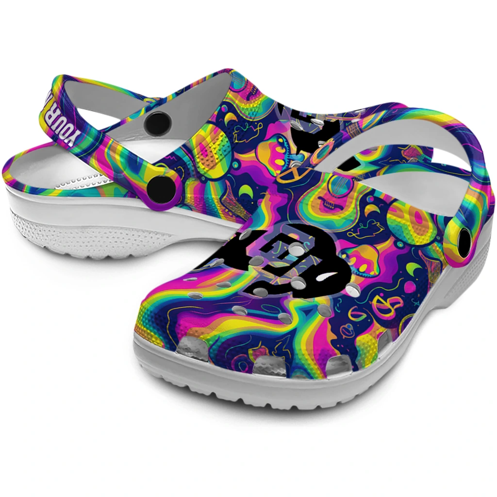 custom colorado buffaloes swirling mushrooms clogs high quality custom colorado buffaloes swirling mushrooms clogs high quality