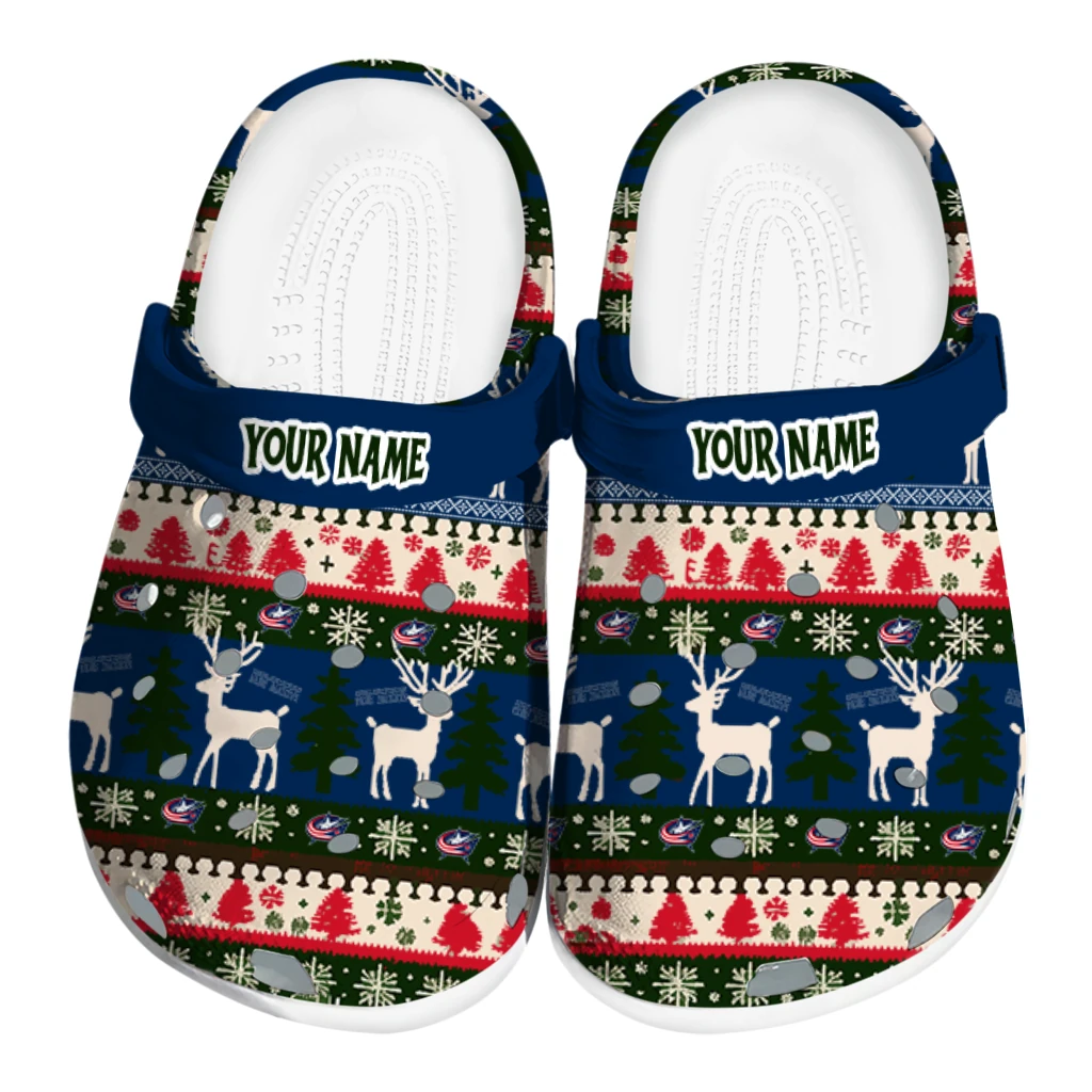 custom columbus blue jackets christmas motif clogs best selling custom columbus blue jackets christmas motif clogs best selling