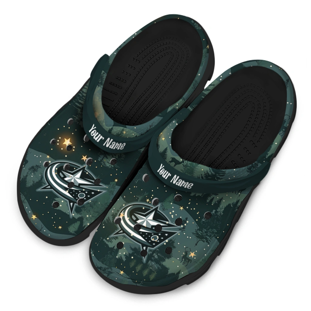 custom columbus blue jackets deer nightscape clogs latest model custom columbus blue jackets deer nightscape clogs latest model