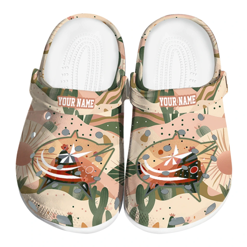 custom columbus blue jackets desert cactus pattern clogs best selling custom columbus blue jackets desert cactus pattern clogs best selling