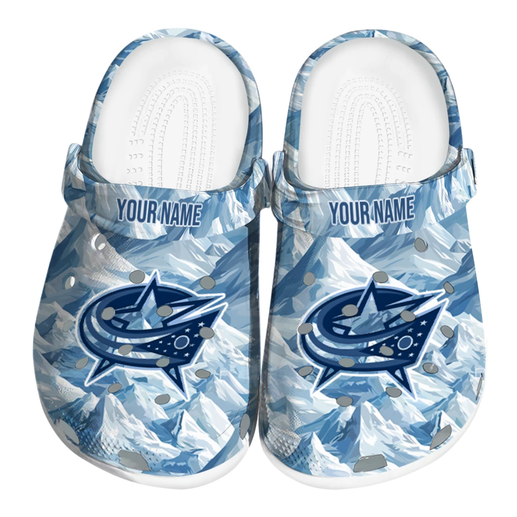 custom columbus blue jackets mountain artwork clogs best selling custom columbus blue jackets mountain artwork clogs best selling