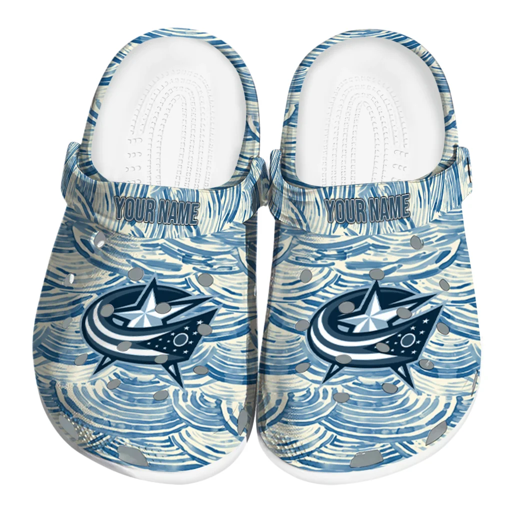 custom columbus blue jackets sea swirls clogs best selling custom columbus blue jackets sea swirls clogs best selling