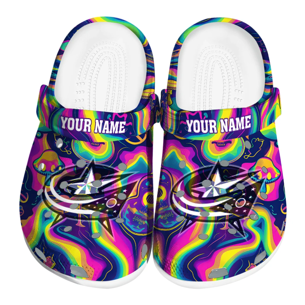 custom columbus blue jackets swirling mushrooms clogs best selling custom columbus blue jackets swirling mushrooms clogs best selling