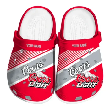 custom coors light beer silver banner red gray clogs best selling hey clogs