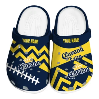 custom corona beer football zigzag navy yellow clogs best selling hey clogs