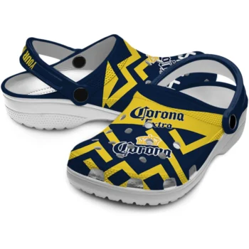custom corona beer football zigzag navy yellow clogs high quality hey clogs
